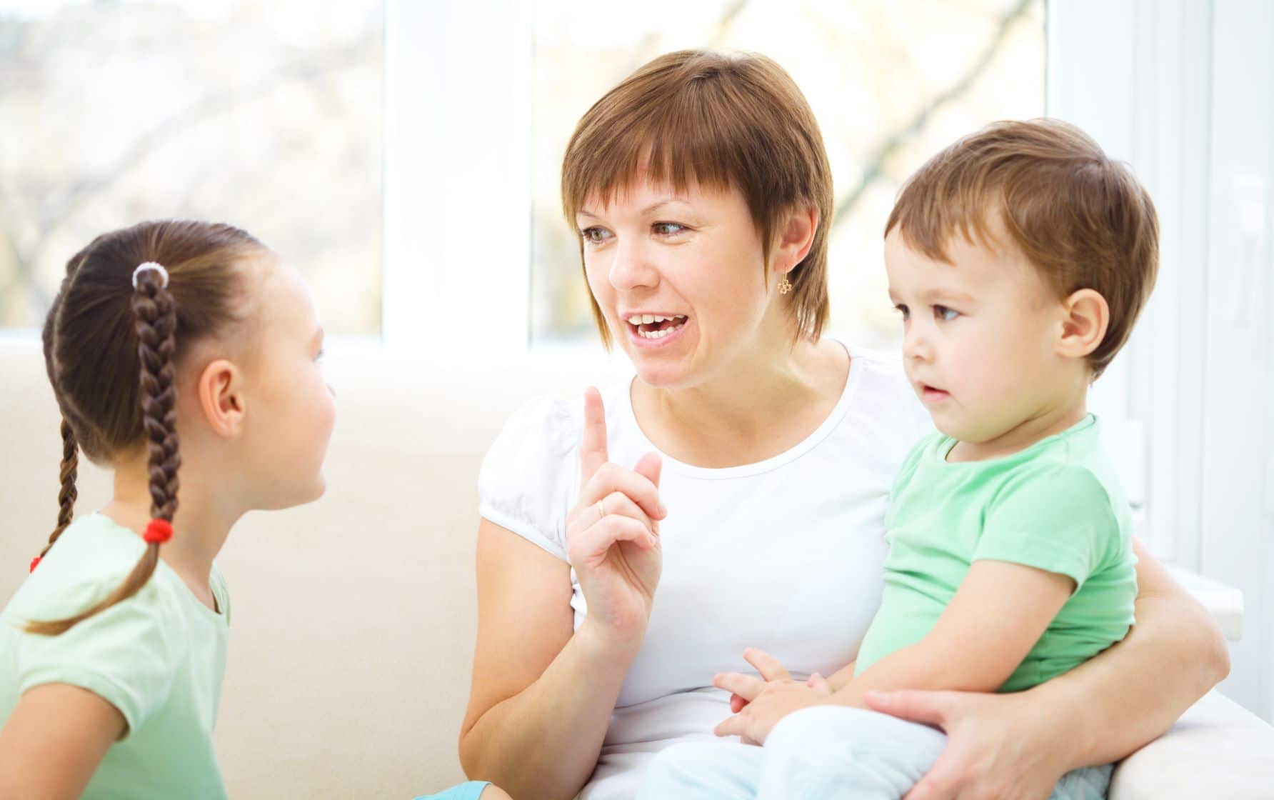 Mother Talking To Children